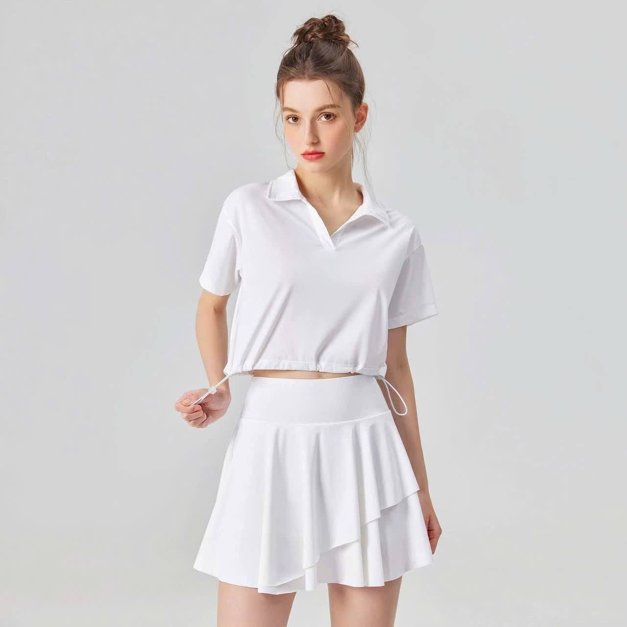 Áo polo croptop thể thao EVODA Summer